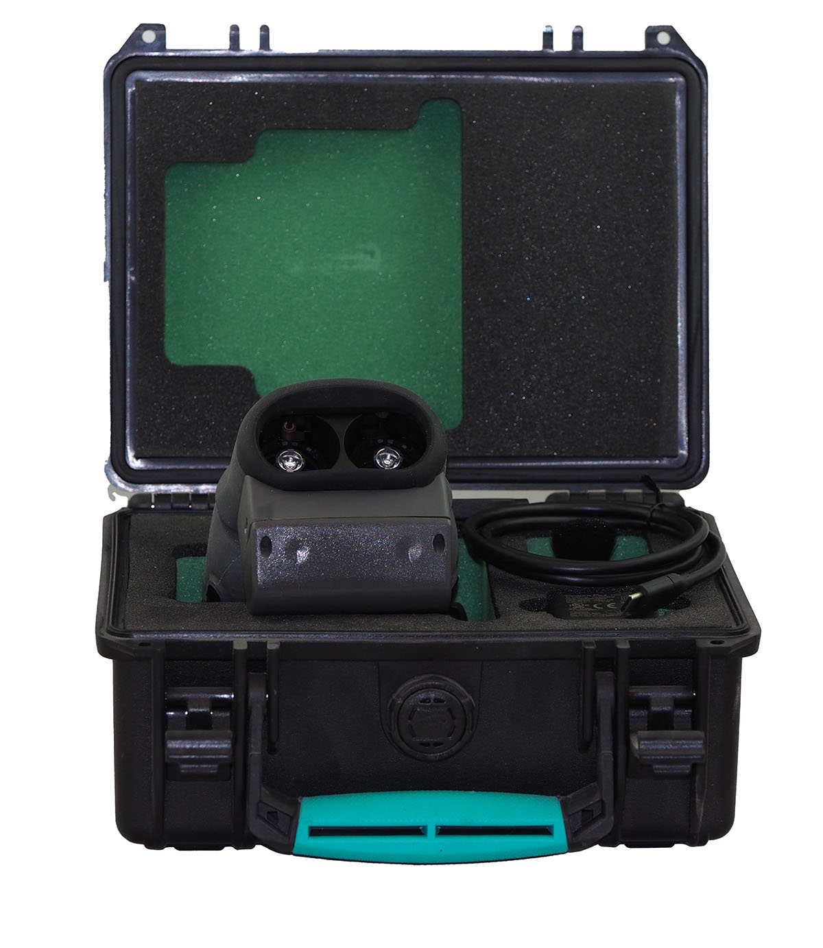 Front view of detector in hard case